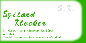 szilard klecker business card