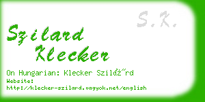 szilard klecker business card